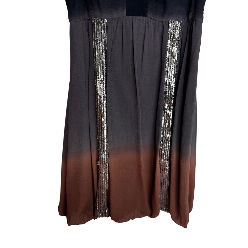 Sue Wong Nocturne Beaded Silk Ombre Babydoll Dress Whimsigoth Fairy Grunge Sz 14 - Picture 9 of 13